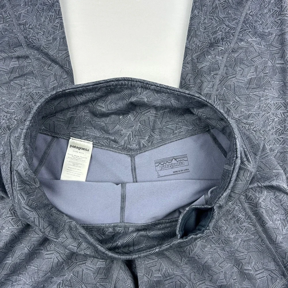 Patagonia Centered Tights Gray Geometric Print Leggings‎ Women's Large - Picture 3 of 12
